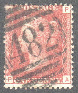 Great Britain Scott 33 Used Plate 213 - PA - Click Image to Close